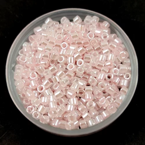 Miyuki Delica Japanese Seed Bead  - 234 - Dyed Baby Pink Lined Crystal Ceylon - 10/0
