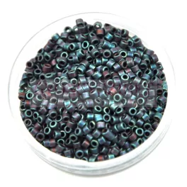   Miyuki Delica Japanese Seed Bead  size : 10/0 - 0325 Matte Metallic Blue Iris
