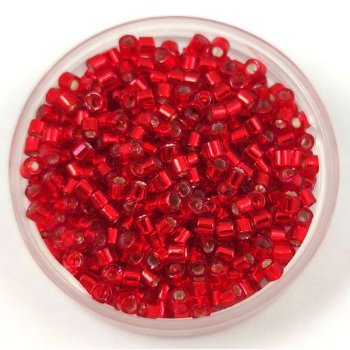 Miyuki Delica Japanese Seed Bead  - 602 -  Silver Lined Dyed Red - 10/0