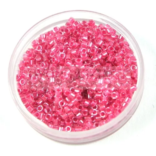 Miyuki Delica Japanese Seed Bead  size : 10/0 - 0902 Sparkling Peony Pink Lined Crystal