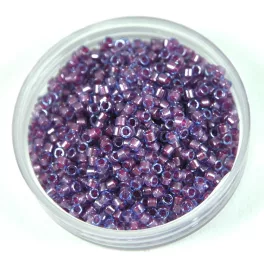   Miyuki Delica Japanese Seed Bead  size : 10/0 - 0922 Sparkling Orchid Lined Aqua 10/0