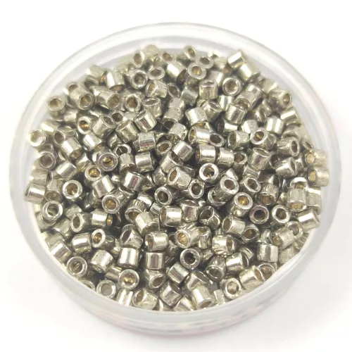 Miyuki Delica Japanese Seed Bead - 1851 - Duracoat Galvanized Light Pewter - 10/0