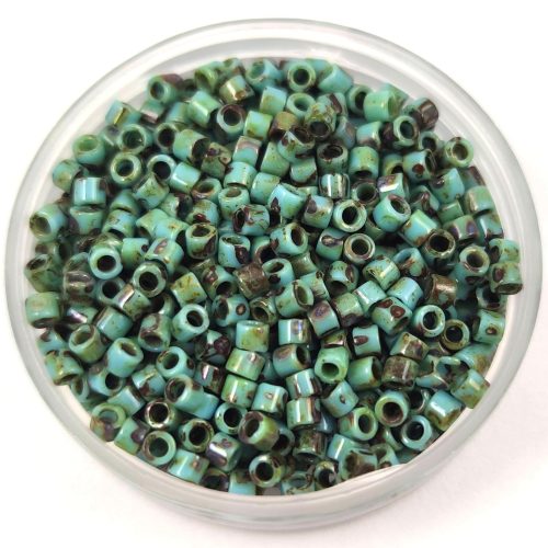 Miyuki Delica Japanese Seed Bead  size : 10/0 - 2264 - Opaque Turquoise Blue Picasso