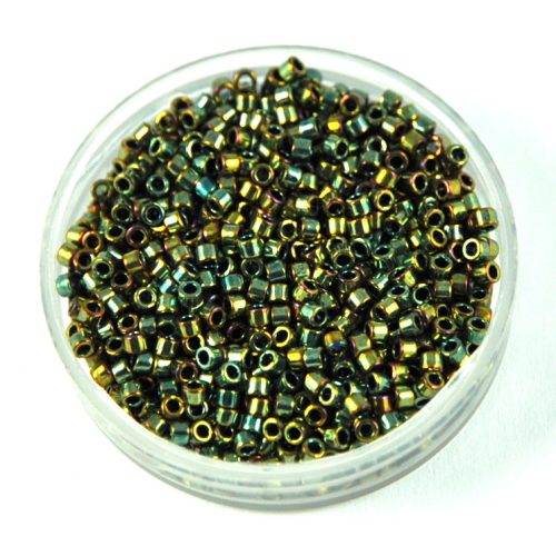 Miyuki delica gyöngy 0024 - Metallic Olive Green Iris - 11/0 - 50g-AKCIOS