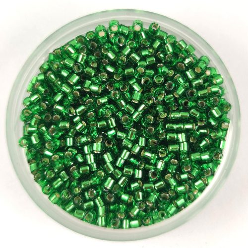 Miyuki Delica Japanese Seed Bead - 46 - Silver Lined Green - 11/0