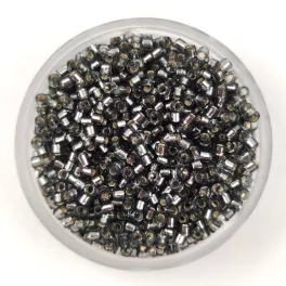   Miyuki Delica Japanese Seed Bead  size : 11/0 - 0048 Silver Lined Gray 