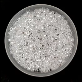   Miyuki Delica Japanese Seed Bead  size : 11/0 - 0050 Crystal Luster