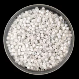   Miyuki Delica Japanese Seed Bead  size : 11/0 - 0066 White Lined Crystal AB