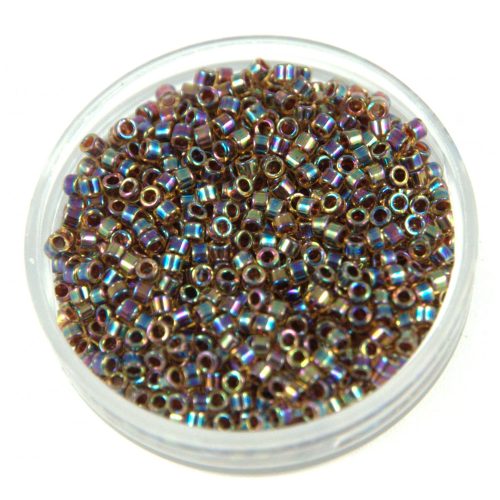 Miyuki Delica Japanese Seed Bead  size : 11/0 - 0087 Amber Lined Root Beer AB