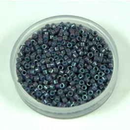   Miyuki Delica Japanese Seed Bead  size : 11/0 - 0132 Opaque Dark Gray AB