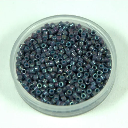 Miyuki Delica Japanese Seed Bead  size : 11/0 - 0132 Opaque Dark Gray AB
