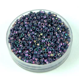   Miyuki Delica Japanese Seed Bead  size : 11/0 - 0134 Opaque Purple Gray Rainbow Luster