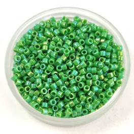   Miyuki Delica Japanese Seed Bead  size : 11/0 - 0163 Opaque Green AB 