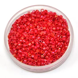 Miyuki delica gyöngy 0214 - Opaque Red AB Luster - 11/0