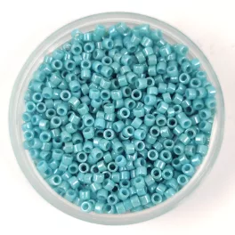   Miyuki Delica Japanese Seed Bead  size : 11/0 - 0217 - Opaque Glazed Turquoise Blue Luster