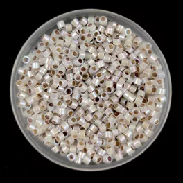   Miyuki Delica Japanese Seed Bead  size : 11/0 - 223 - Silver Lined Opal White AB