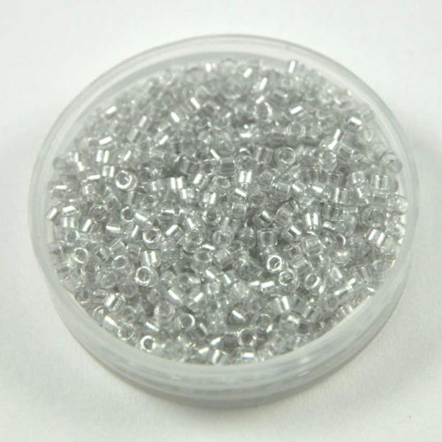Miyuki delica gyöngy 0271 - Silver Gray Lined Crystal - 11/0 - 50g-AKCIOS