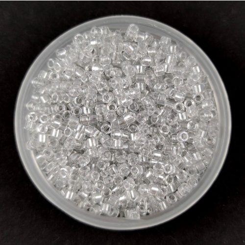 Miyuki delica gyöngy 0271 - Silver Gray Lined Crystal - 11/0