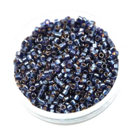   Miyuki Delica Japanese Seed Bead  size : 11/0 - 0278 Gold Lined Cobalt Luster