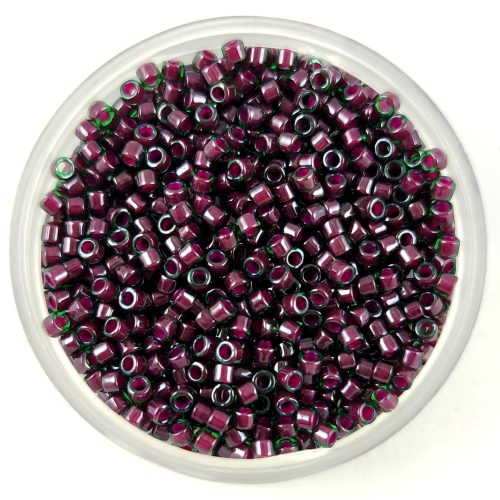 Miyuki Delica Japanese Seed Bead  size : 11/0 - 279 - Green Lined Maroon Luster