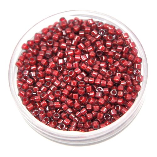 Miyuki delica gyöngy 0280 - Cranberry Lined Crystal Luster - 11/0 - 50g-AKCIOS