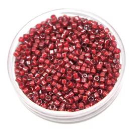   Miyuki Delica Japanese Seed Bead  size : 11/0 - 0280 Cranberry Lined Crystal Luster 