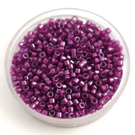  Miyuki Delica Japanese Seed Bead  size : 11/0 - 0281 Fuchsia Lined Crystal Luster 