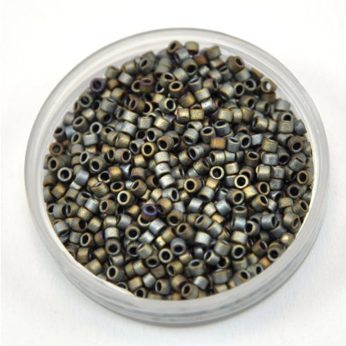 Miyuki delica gyöngy 0307 - matt hematit irisz - 11/0 - 50g-AKCIOS