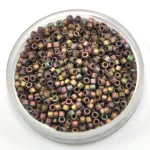 Miyuki Delica Japanese Seed Bead  size : 11/0 - 0380 Matte Metallic Khaki Iris 
