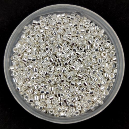 Miyuki Delica Japanese Seed Bead  size : 11/0 - 0551 - Bright Sterling Silver Plated