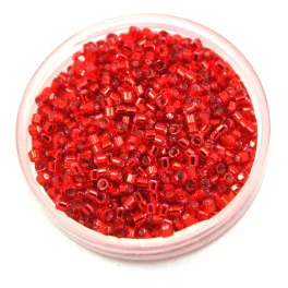   Miyuki Delica Japanese Seed Bead  size : 11/0 - 0602 Silver Lined Rubyt 