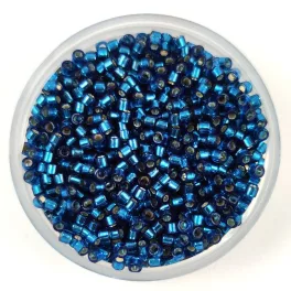   Miyuki Delica Japanese Seed Bead  size : 11/0 - 0608 Silver Lined Blue Zircon
