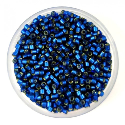 Miyuki Delica Japanese Seed Bead  size : 11/0 - 0693 Matte Silver Lined DarkBlue 