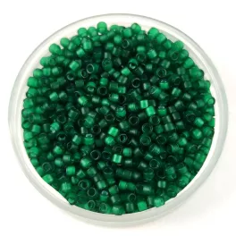   Miyuki Delica Japanese Seed Bead  size : 11/0 - 0776 - Dyed Semi-Frosted Transparent Emerald
