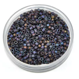   Miyuki Delica Japanese Seed Bead  size : 11/0 - 0884 Matte Opaque Dark Gray AB