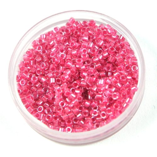 Miyuki Delica Japanese Seed Bead  size : 11/0 - 0902 Sparkling Peony Pink Lined Crystal