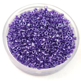   Miyuki Delica Japanese Seed Bead  size : 11/0 - 0906 Sparkling Purple White Crystal 