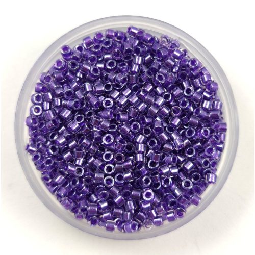 Miyuki Delica Japanese Seed Bead  size : 11/0 - 0906 Sparkling Purple White Crystal 