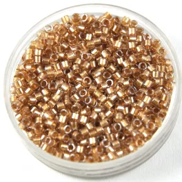   Miyuki Delica Japanese Seed Bead  size : 11/0 - 0907 Sparkling Beige Lined Crystal
