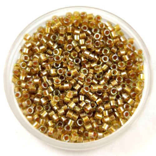 Miyuki Delica Japanese Seed Bead - 909 - Sparkling Honey Beige Lined Chartreuse - 11/0