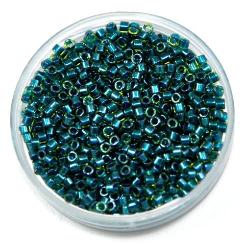 Miyuki Delica Japanese Seed Bead  size : 11/0 - 0919 Teal Lined Chartreuse 