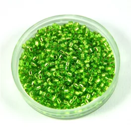   Miyuki Delica Japanese Seed Bead  size : 11/0 - 1206 Silver Lined Greenapple 
