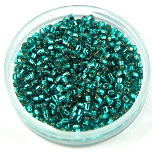 Miyuki delica gyöngy 1208 - ezüst közepű tengerzöld - 11/0 - 50g-AKCIOS