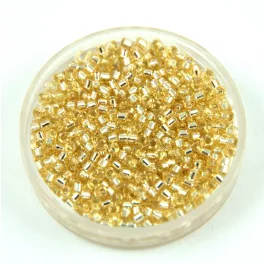   Miyuki Delica Japanese Seed Bead  size : 11/0 - 1202 Silver Lined Crystal Ivory