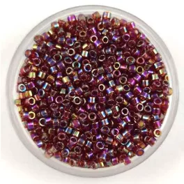   Miyuki Delica Japanese Seed Bead - 1242 - Transparent Dark Cranberry AB - 11/0
