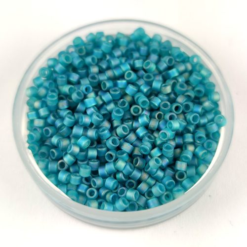 Miyuki delica gyöngy 1283 - Frosted Transparent Rainbow Teal - 11/0 - 50g - AKCIOS