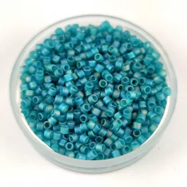   Miyuki Delica Japanese Seed Bead  size : 11/0 - 1283 - Frosted Transparent Rainbow Teal 