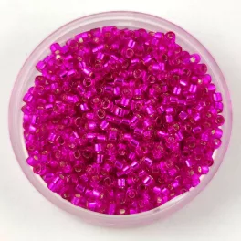   Miyuki Delica Japanese Seed Bead  size : 11/0 - 1340 - Silver Lined Bright Fuchsia