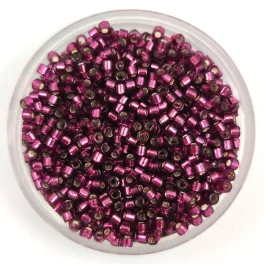   Miyuki Delica Japanese Seed Bead  - 1342 - Dyed Silver Lined Raspberry - 11/0