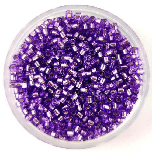 Miyuki delica gyöngy 1347 - Silver Lined Dyed Purple - 11/0